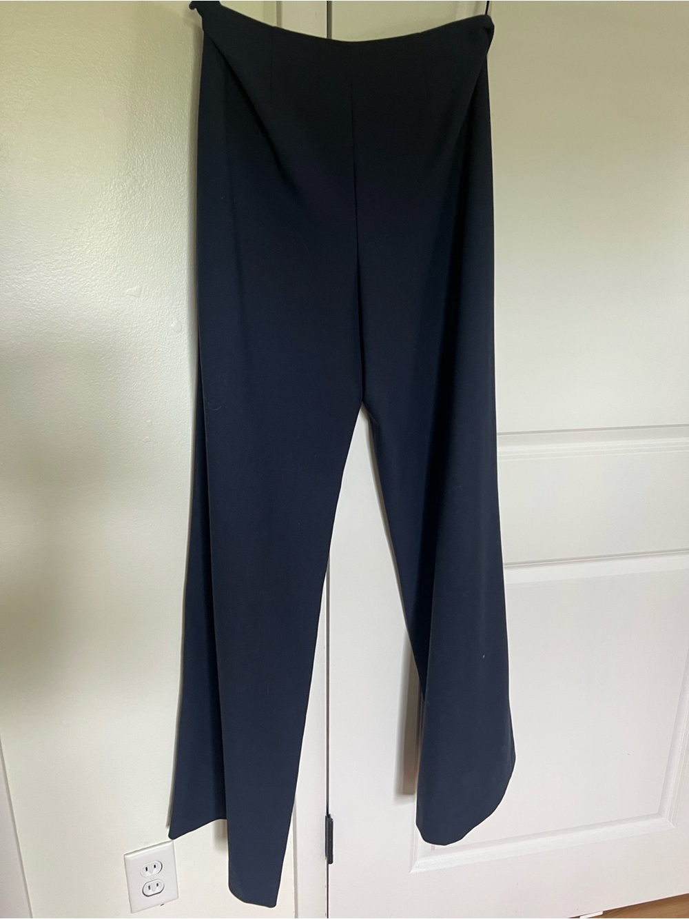 Tory Burch Navy Carrie Wide-Leg Sailor-Style Pants with White Buttons - Picture 6 of 6